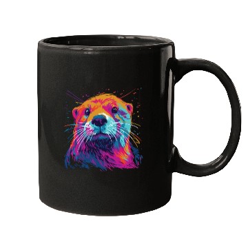 Discover Watercolor Colorful Otter Colorful Animals Mugs