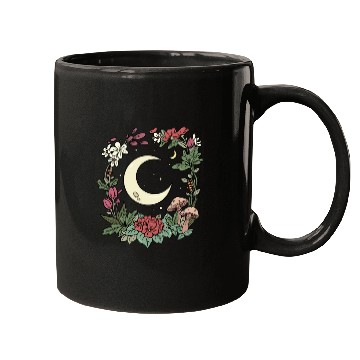 Discover Mushroom Moon Cottagecore Naturecore Mugs