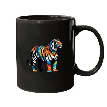 Discover Vibrant Tie Dye Tiger Artwork Mugs