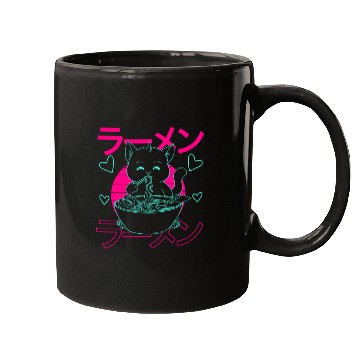 Discover Aesthetic Anime Ramen Cat Retro Japanese Mugs
