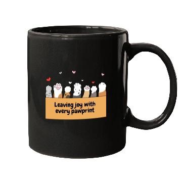 Discover Leaving joy with every pawprint - cat lover Mugs