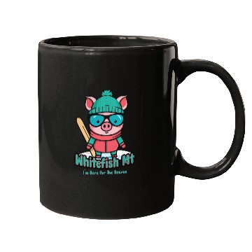 Discover Cute Pig Skiing Whitefish Mountain Mugs