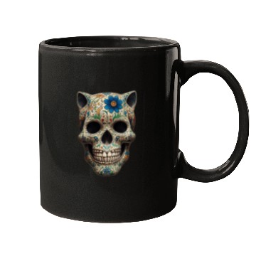 Discover Talavera cat skull Mugs