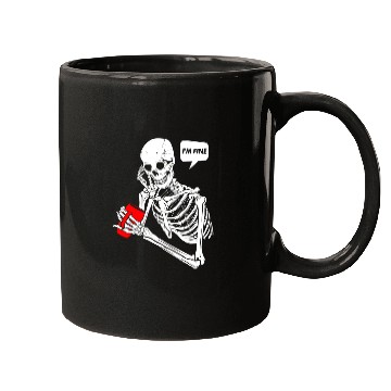 Discover Skeleton Design I m Fine Great Mugs
