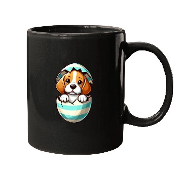 Discover Colorful Beagle Dog Easter Egg Hatching Design Mugs