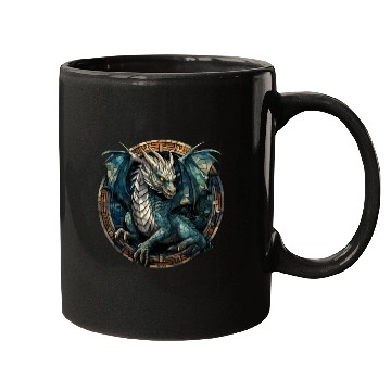 Discover Cerulean Coil: The Stained Glass Dragon Mugs