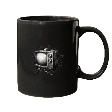 Discover VINTAGE RETRO TV AMIDST INK SPLASH ARTWORK Mugs