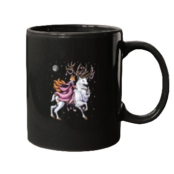 Discover Japanese Kitsune Fox Riding Cherry Blossom Deer Mugs
