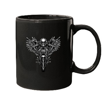 Discover Motorcycle, skull and street-style wing Mugs