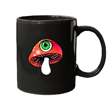 Discover Mushroom With One Green Eye Mugs