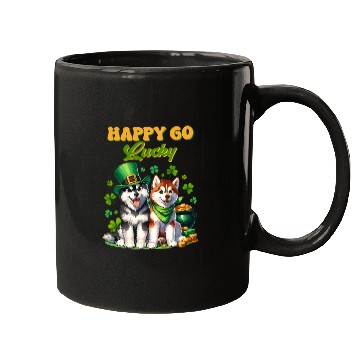 Discover Happy Go Lucky Cute Husky St Patricks Day Mugs
