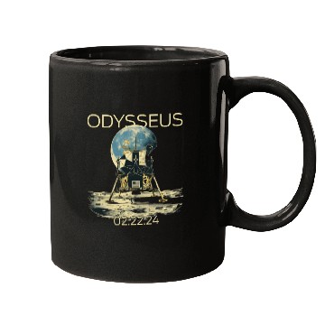 Discover Odysseus Moon Lander Spacecraft Moon Landing Mugs