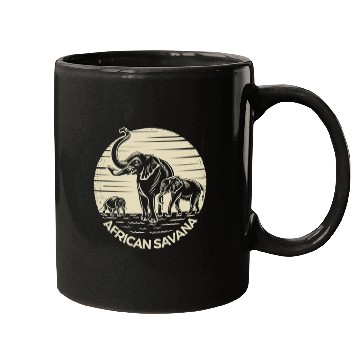 Discover African Savana Elephants Mugs