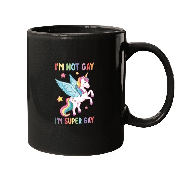 Discover I'm Not Gay I'm Super Gay Pride LGBT Unicorn Mugs