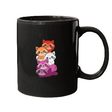 Discover Lesbian Flag Pride Lgbtq Cute Raccoon Mugs
