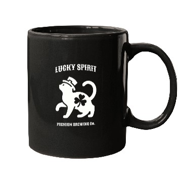 Discover St Patricks Lucky cat Green Mugs