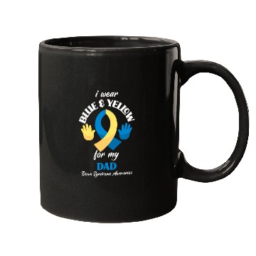 Discover I Wear Blue Yellow Dad Down Syndrome Awareness Mugs