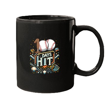 Discover School Mugs, 100 Days Hit Baseball Bat And