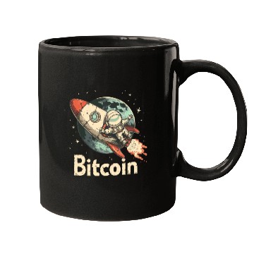 Discover Pi day 3.14 Crypto Bitcoin Rocket Astronaut To Mugs