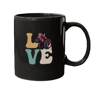 Discover LOVE Tractor Pulling Tractor Driver Farmer Farming Mugs