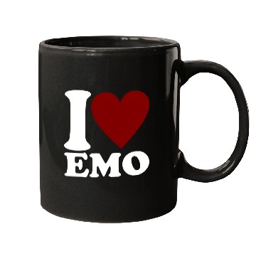 Discover I LOVE EMO Heart Gothic Mugs