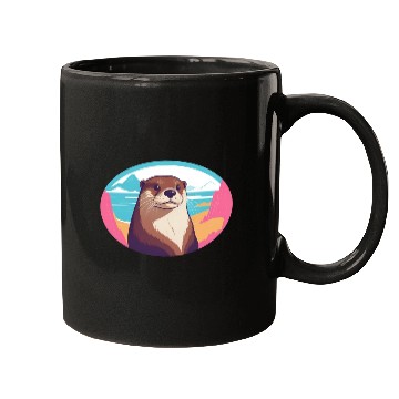 Discover Synthwave Otter 2 Mugs