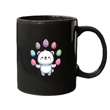 Discover Cartoon Polar Bear Easter Egg Design Mugs