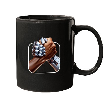 Discover Embracing the Human-Robot Alliance Mugs