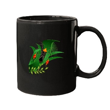 Discover Anisoscelis alipes leaf-footed bug and green leave Mugs