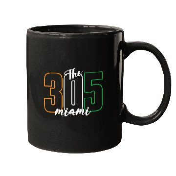 Discover Miami 305 Area Code - Typography Art Mugs