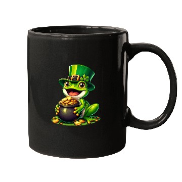Discover St. Patrick's Day Frog with Gold Mugs