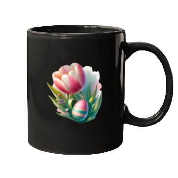 Discover Spring Colorful Tulip With Easter Egg Mugs
