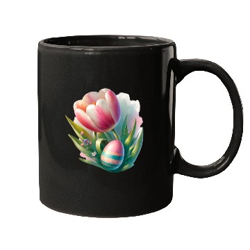 Discover Spring Colorful Tulip With Easter Egg Mugs