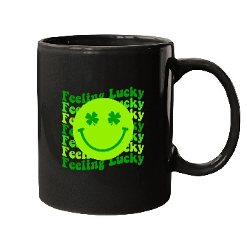 Discover Irish Clover Feeling Lucky Smiling Face Mugs