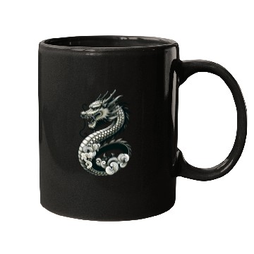 Discover Moonlit Serenity of the Silver Dragon Mugs