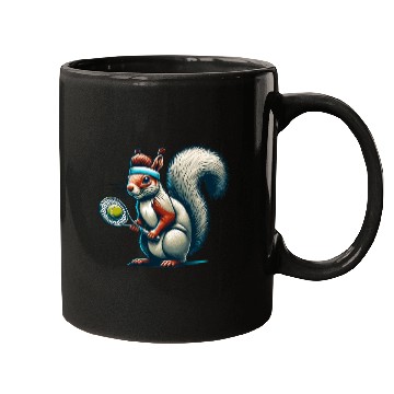 Discover Tennis Player Squirrel Animal Lover Design Mugs
