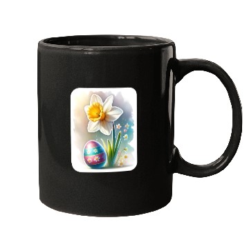 Discover A Beautiful Daffodil With an Easter Egg Mugs