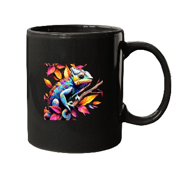 Discover "Kaleidoscopic Chameleon Serenity" Mugs