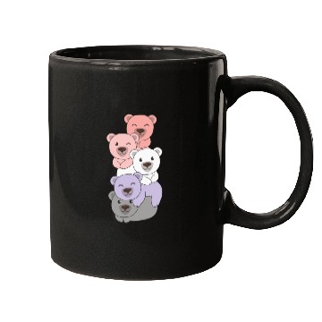 Discover Cupioromantic Flag Pride Lgbtq Cute Bear Pile Mugs