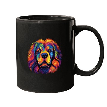 Discover Watercolor Colorful Tibetan Mastiff Mugs