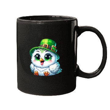 Discover St. Patrick's Cute Snowy Owl Mugs