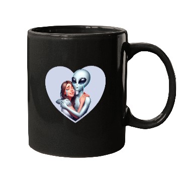 Discover Heartwarming Embrace: Human and Alien Mugs