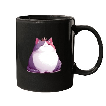 Discover Chunky Kawaii Cat Queen Mugs