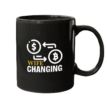 Discover Black and Gold Wife Changing - Bitcoin Mugs
