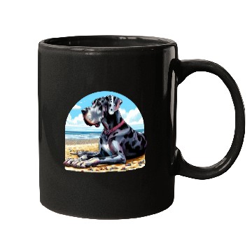 Discover Great Dane On The Beach Mugs