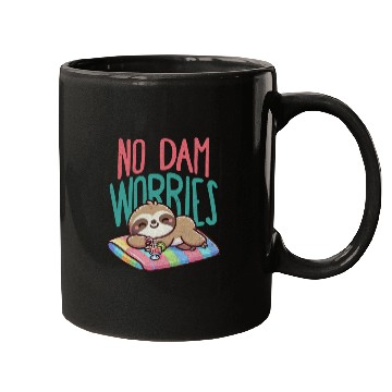 Discover No Dam Worries Sloth on The Beach Relax Mugs