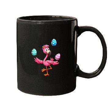 Discover Flamingo Juggler with Easter Eggs Celebration Mugs