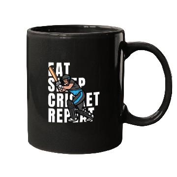 Discover Eat Sleep Cricket Repeat Mugs