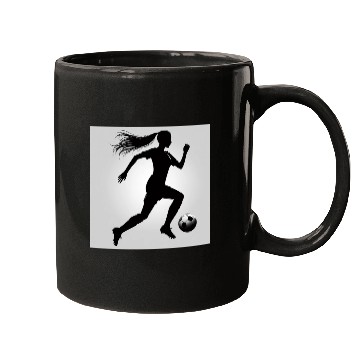 Discover Soccer player running with ball Mugs