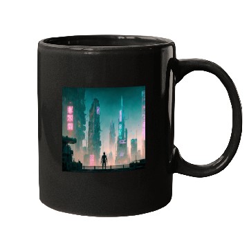 Discover Cyberpunk Cityscape Mugs